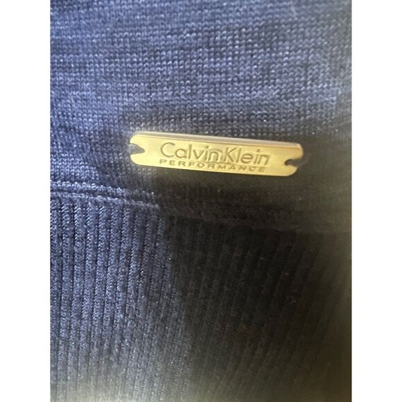 Calvin Klein Sweater Performance Stretch Cold Shoulder Shirt Size Blue Medium - Picture 4 of 7